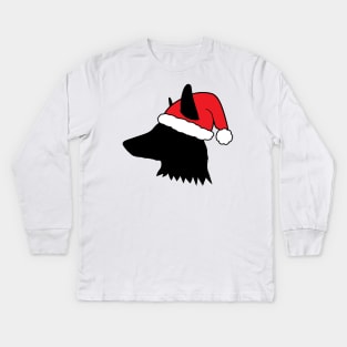 Santa German Shepherd Kids Long Sleeve T-Shirt